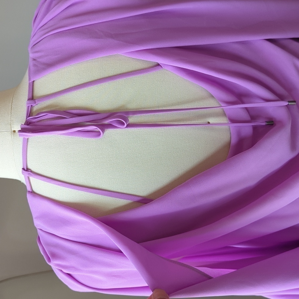 Halston Heritage Drape Back Tulip Split Sleeve Ch… - image 6